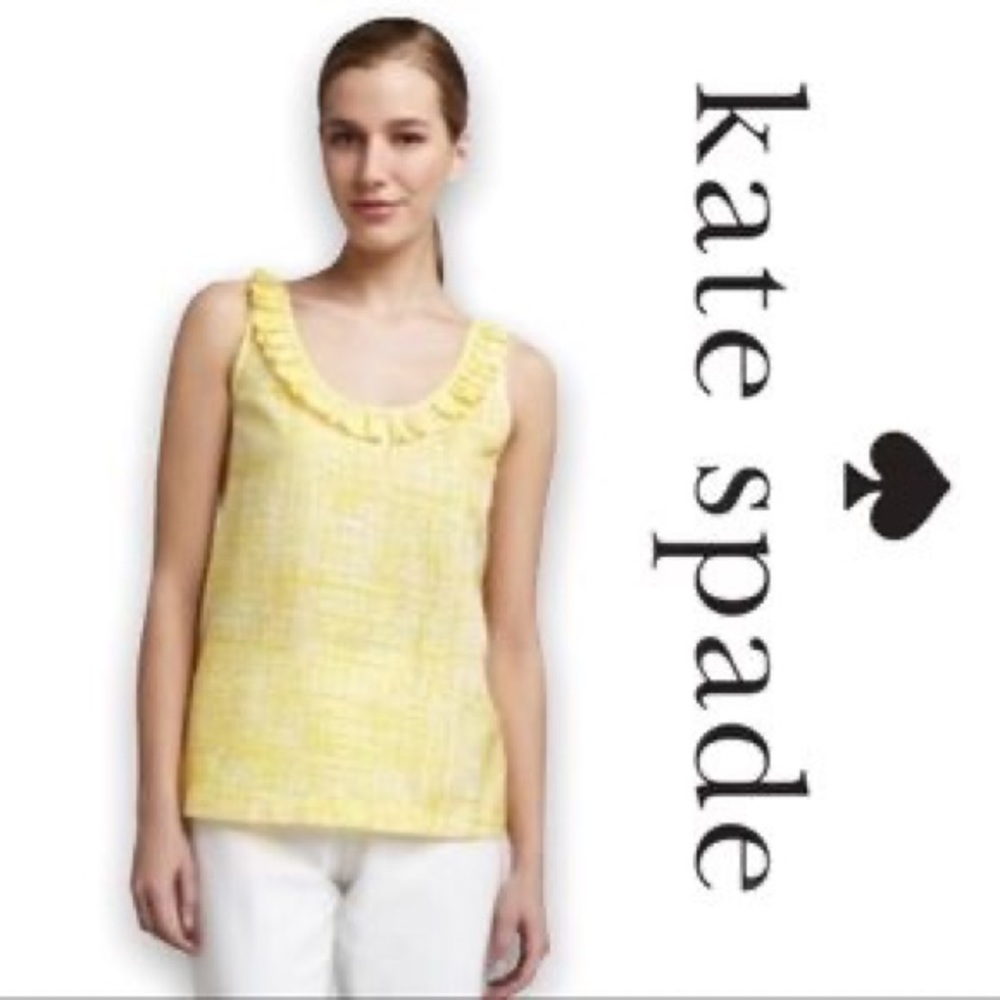 Kate Spade Live Colorfully Madie Cotton & Silk Ruffle Tank Top Blouse
